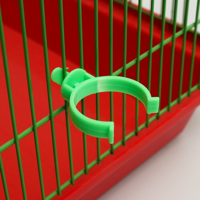 Поилка для грызунов 60 мл, 12 х 4 см, прозрачная с зелёным креплением - фотография № 4