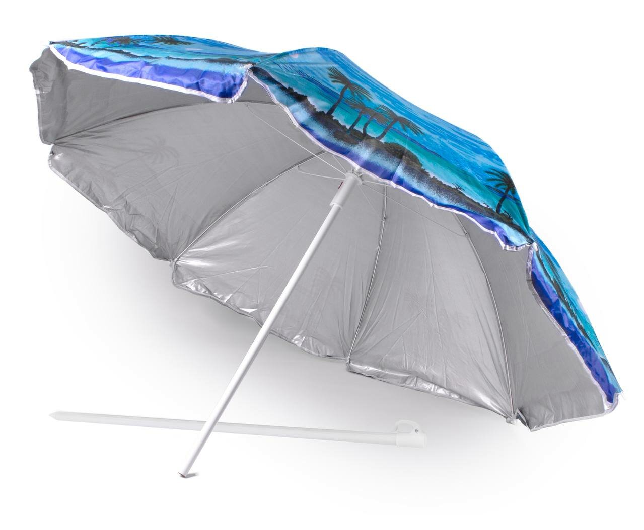 Зонт пляжный круглый складной с чехлом, 155 см, принт Ночная лагуна - фотография № 5