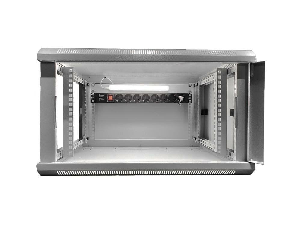 Телекоммуникационный шкаф настенный 19 дюймов 9u 600х350 cерый: 19box-9U 60/35GG — фото 5