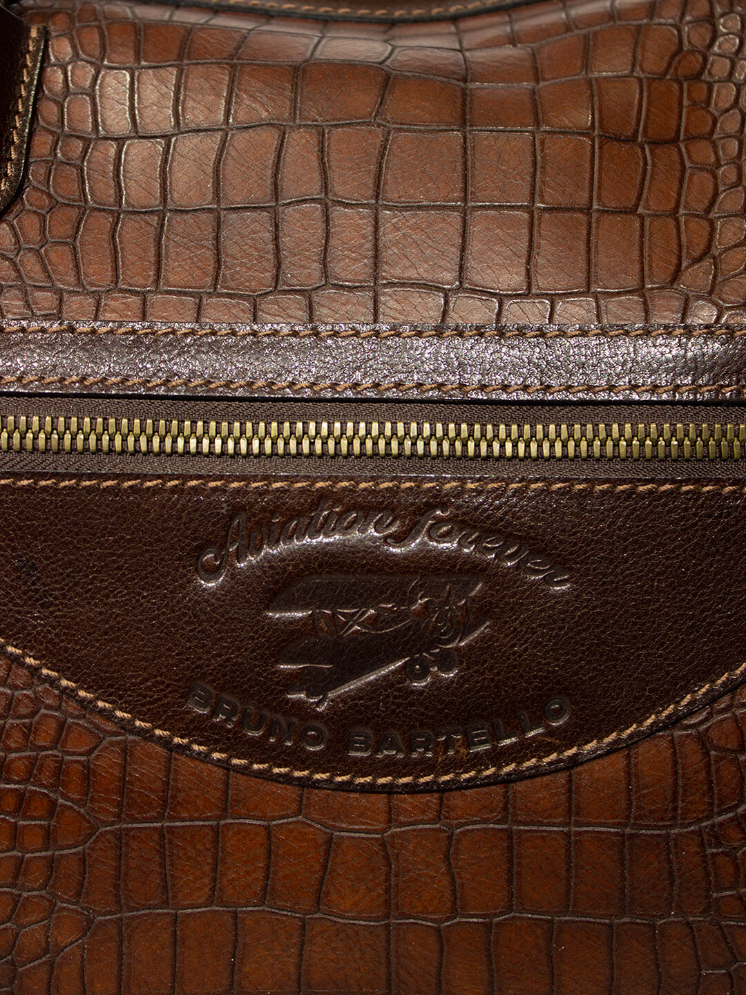 Дорожная сумка кожаная D-0021 Bruno Bartello коричневая - фотография № 20