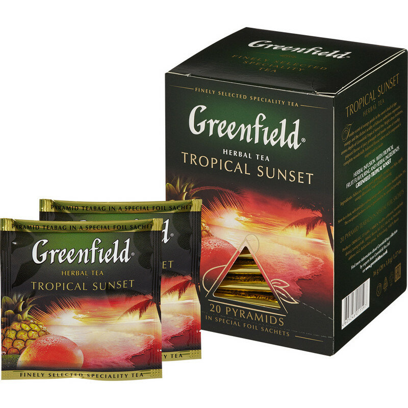Greenfield Tropical Sunset фруктовый фольгир. 20пак/уп 1159-08 , 2 уп.