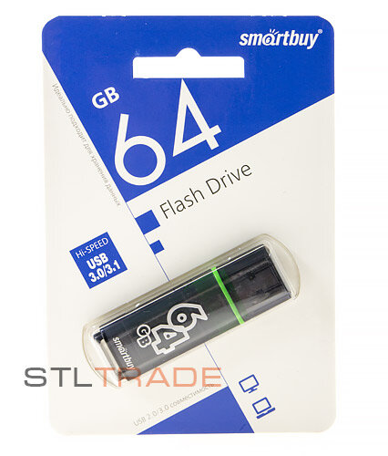 SB64GBGS-DG, 64GB USB Glossy USB 3.0 Dark Grey, SmartBuy