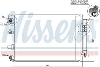 Радиатор кондиционера Ford C-MAX II/Focus III/Focus III Turnier 10>19 NISSENS 940222