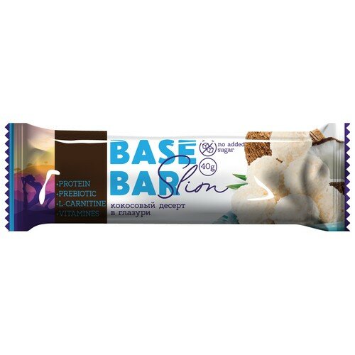 Батончик глазированный `BASE BAR` SLIM кокос 40 г - фотография № 1