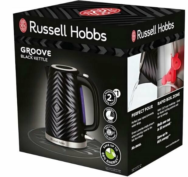 Электрический чайник Russell Hobbs Groove 2400 Вт черный - фотография № 4