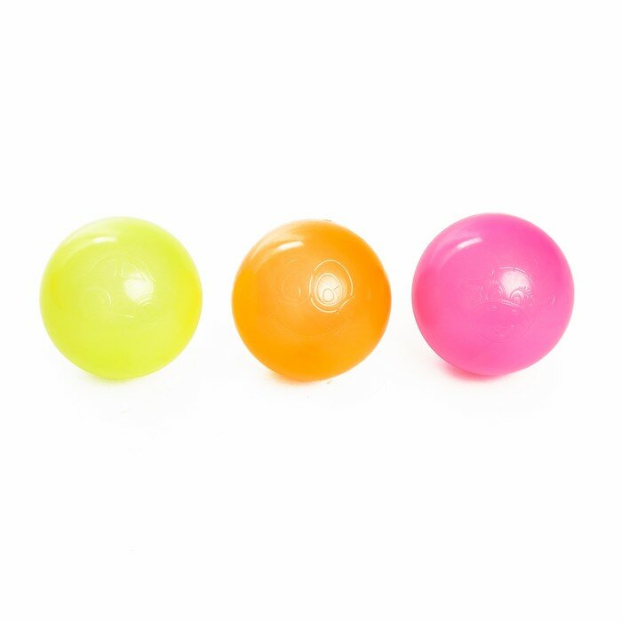 Шарики для сухого бассейна с рисунком «Флуоресцентные», диаметр шара 7,5 см, набор 30 штук, цвет оранжевый, розовый, лимонный - фотография № 2