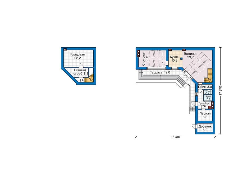 Проект дома Plans-41-62 (125 кв.м, поризованный кирпич) - фотография № 3