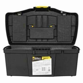 Ящик для инструментов пластиковый / KOLNER KBOX 16/2 с клапанами / чёрный
