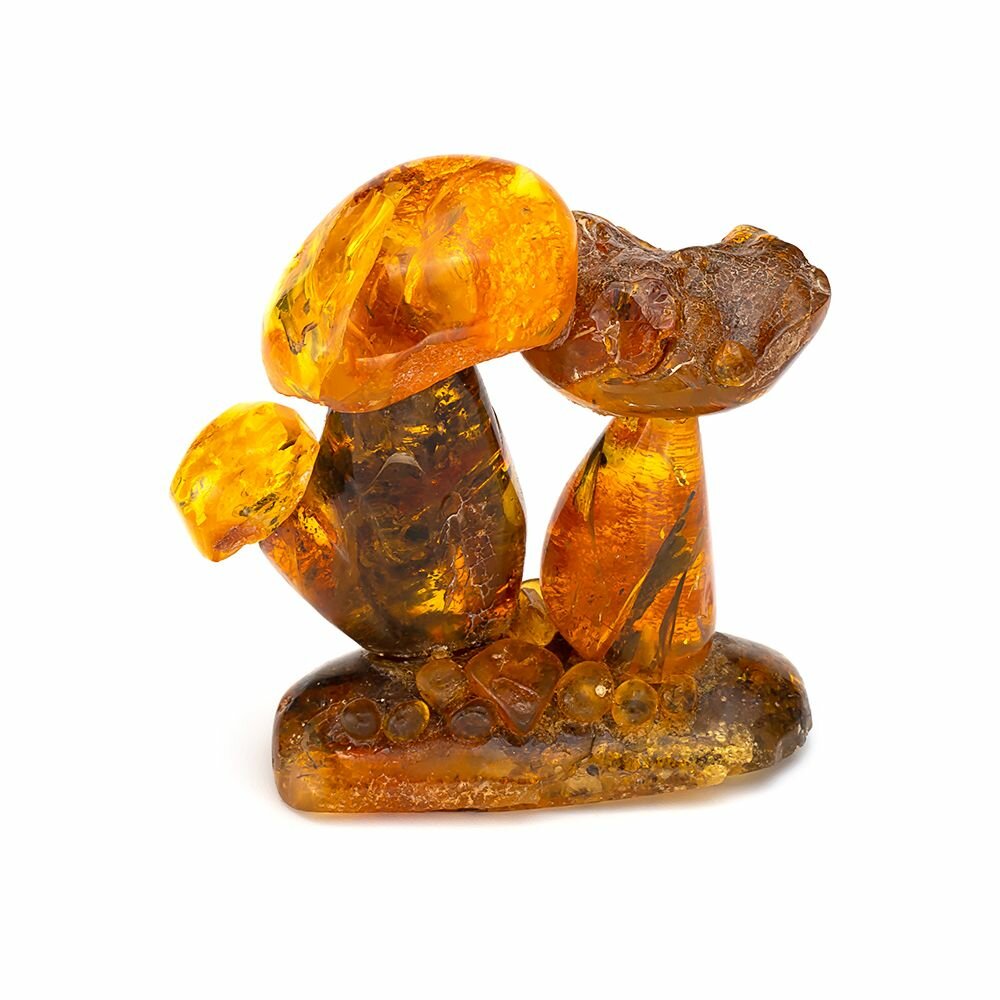 Янтарные грибы - сувенир ручной работы, выполненный полностью из янтаря - фотография № 1