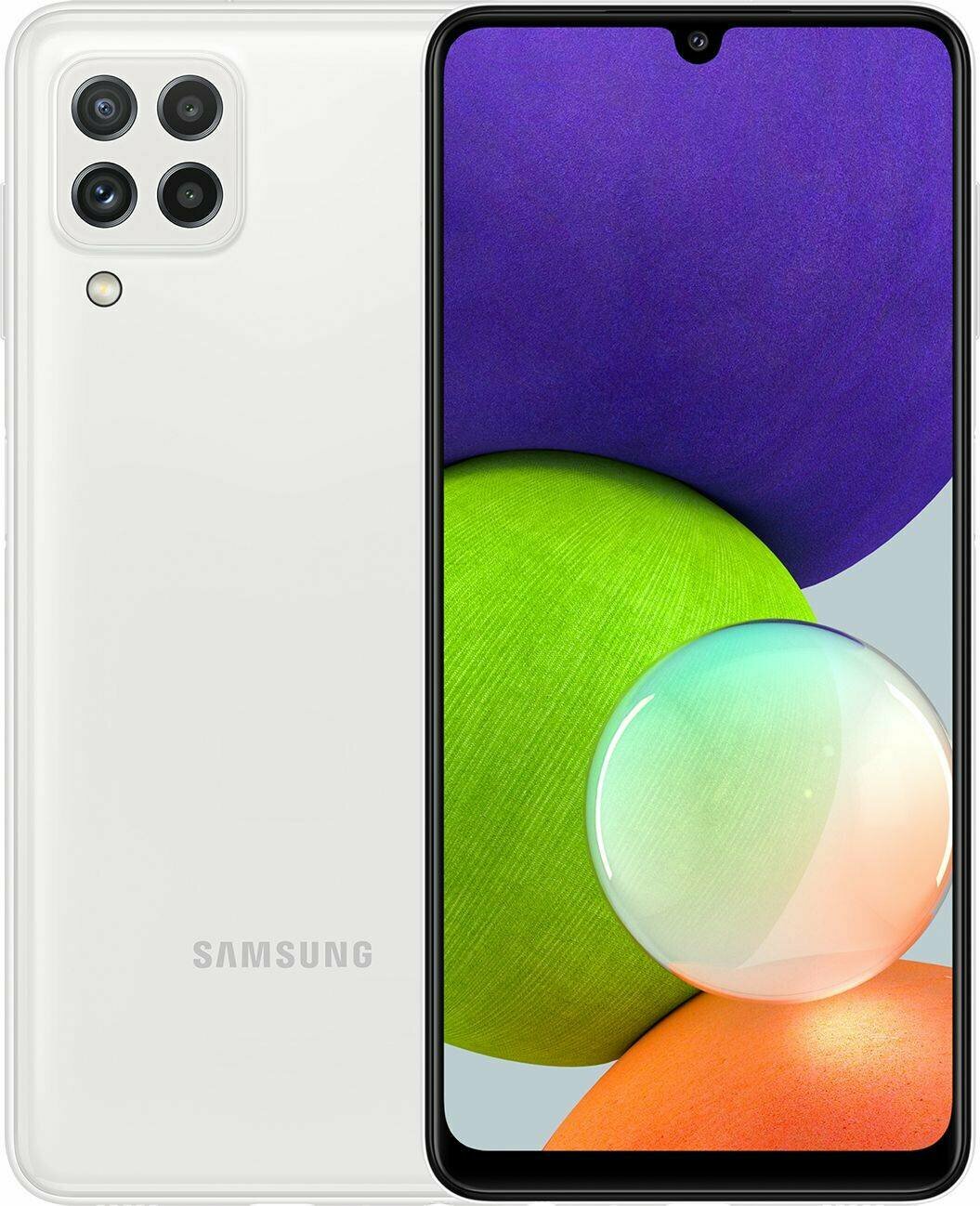 Смартфон Samsung Galaxy A22 SM-A225F 64ГБ, белый (sm-a225fzwdcau)