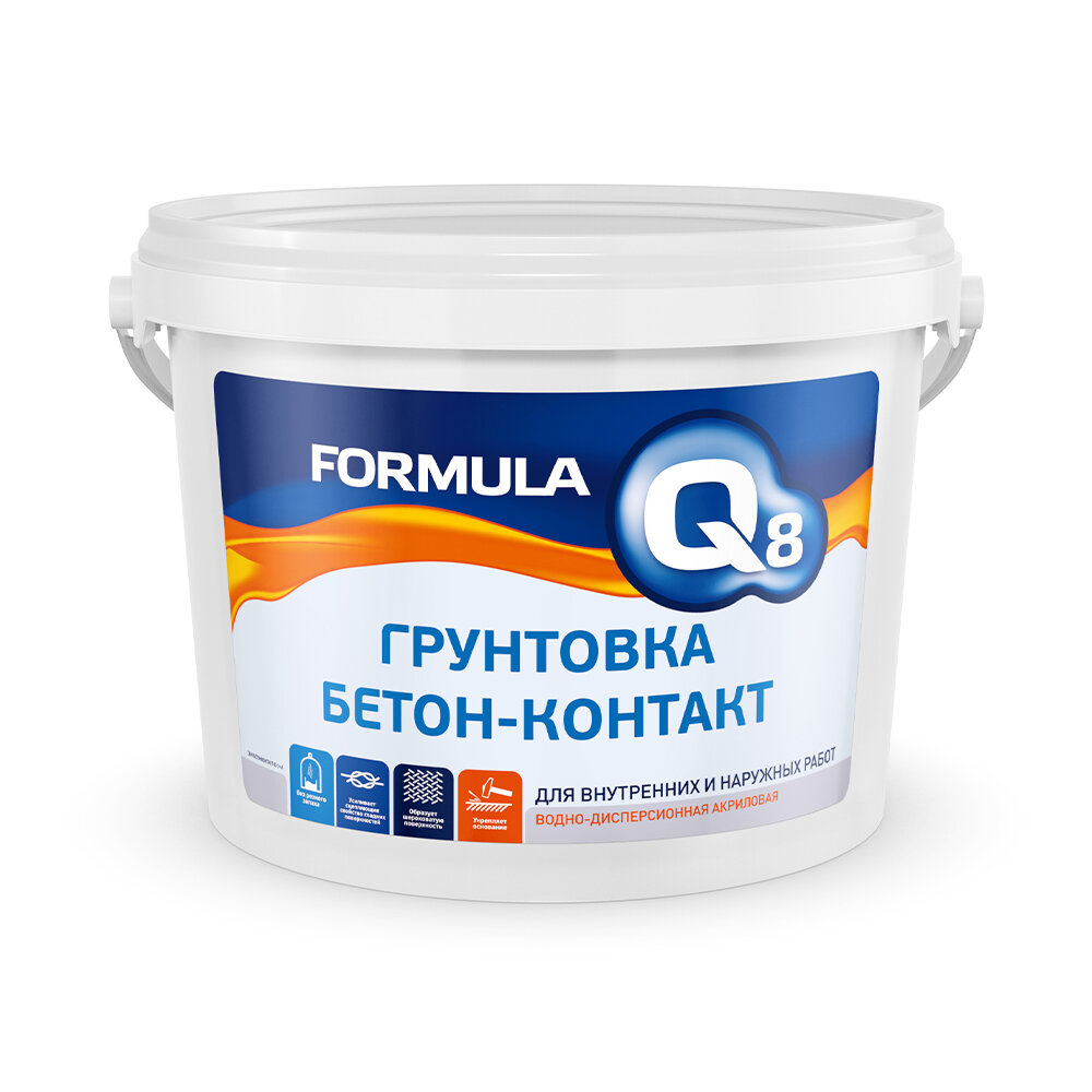 Грунтовка бетон-контакт акриловая Formula Q8, 1,4 кг