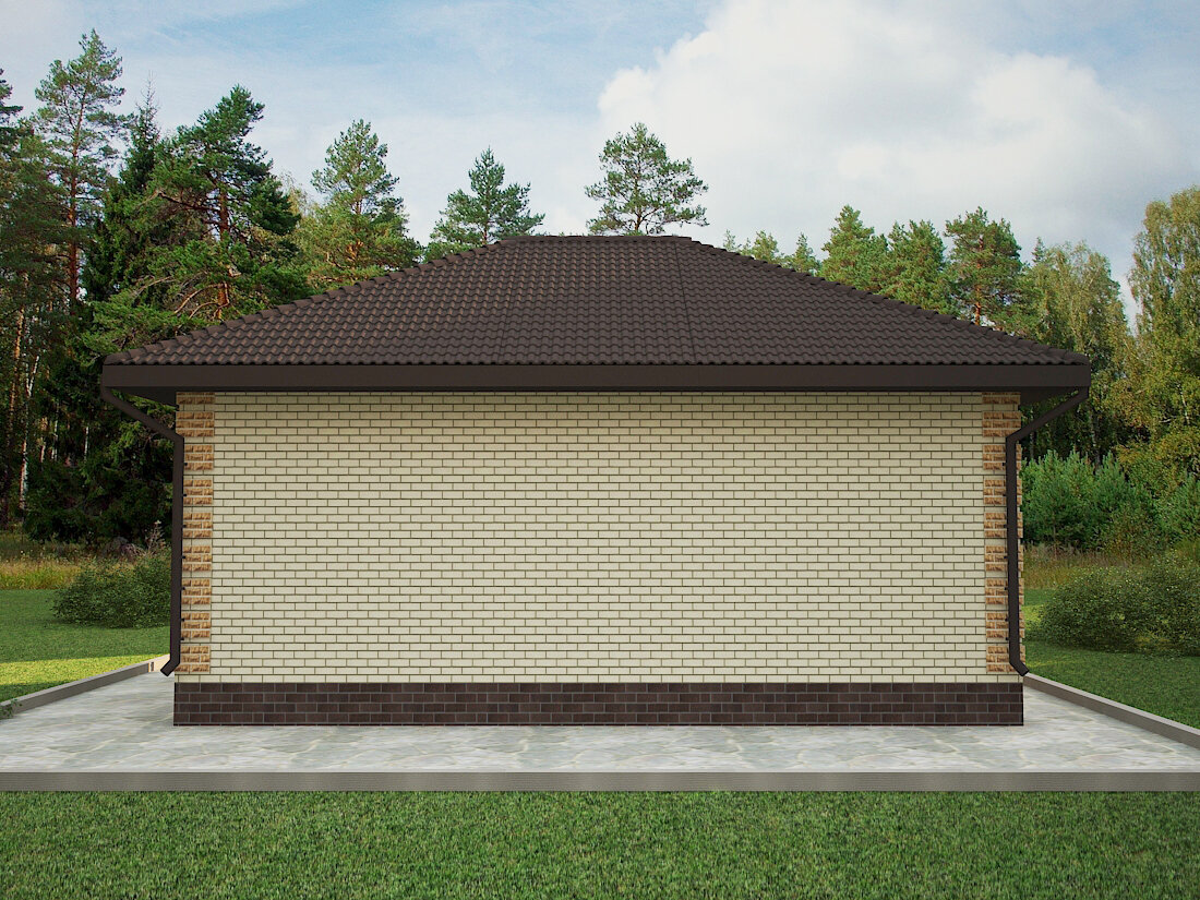 Проект гаража SD-proekt G-0003 (49,7 м2, 8,83*6,75 м, керамический блок 250 мм, облицовочный кирпич) - фотография № 4