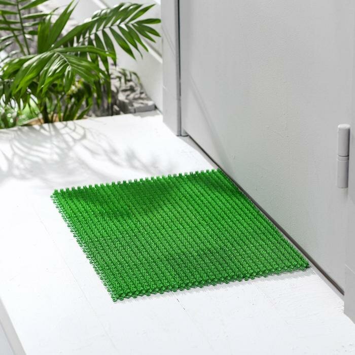 Покрытие ковровое щетинистое «Травка-эконом», 36×48 см, цвет зелёный - фотография № 1