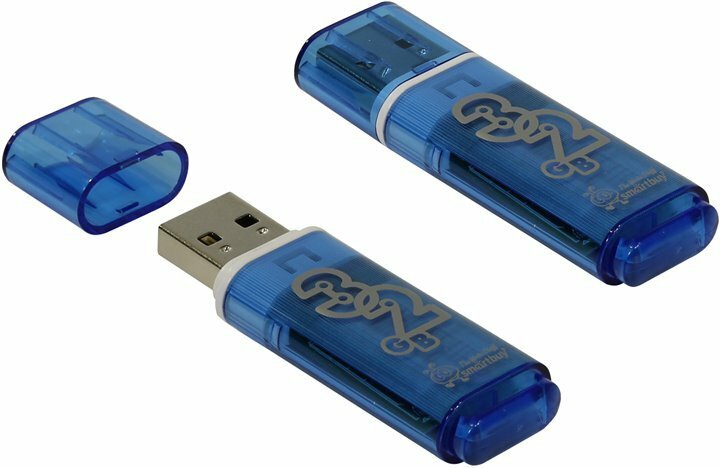 USB Flash накопитель 32Gb SmartBuy Glossy Blue (SB32GBGS-B)