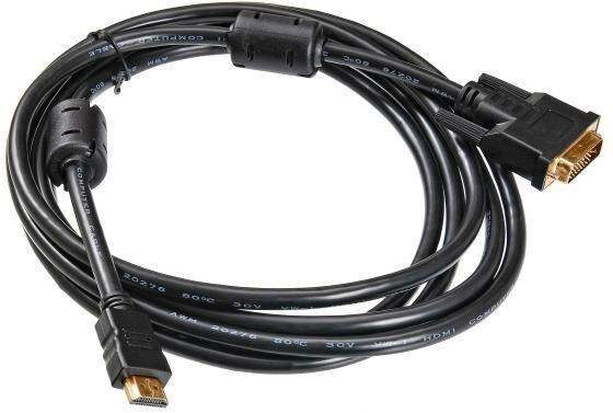 Кабель Buro HDMI (m)-DVI-D(m), 3,0 м, фильтр, позолоченные контакты (HDMI-19M-DVI-D-3M)