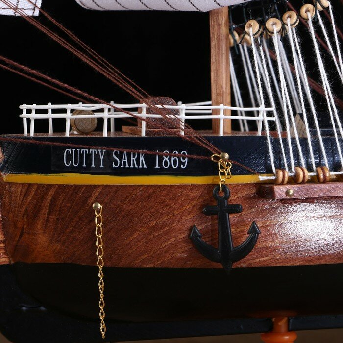 Корабль сувенирный большой «Дейчланд», борта тёмное дерево, паруса белые, 60×12×51 см - фотография № 6