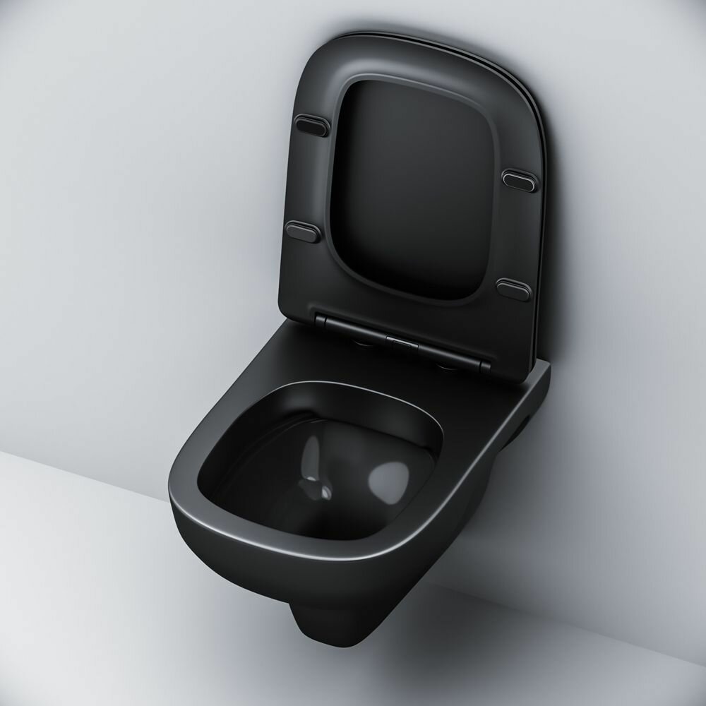 Унитаз подвесной AM.PM X-Joy S C85A1700MBSC черный, быстросъемное сиденье с микролифтом из дюропласта - фотография № 7