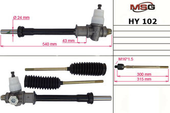 Рулевая рейка без ГУР HYUNDAI PONY/EXCEL (X-2) 90-95 MSG HY102