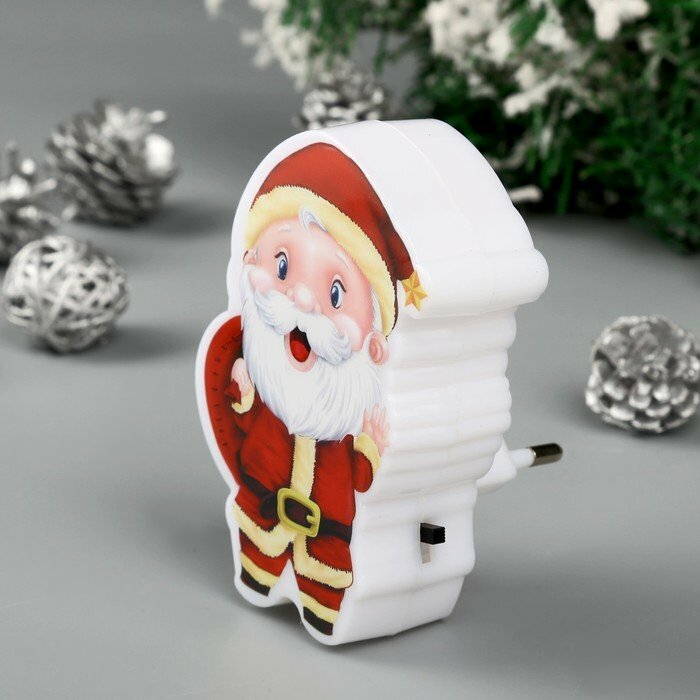 Ночник "Дед Мороз" LED 6х4,5х9,5 см. (комплект из 8 шт) - фотография № 4