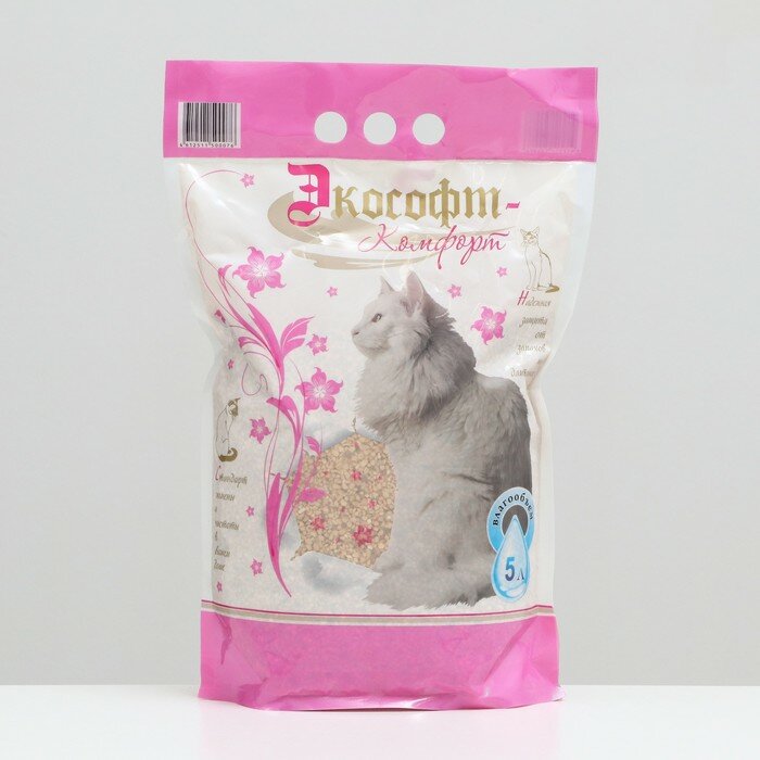 фото Наполнитель минеральный с добавлением Силикагеля "Экософт-Комфорт", 5 л