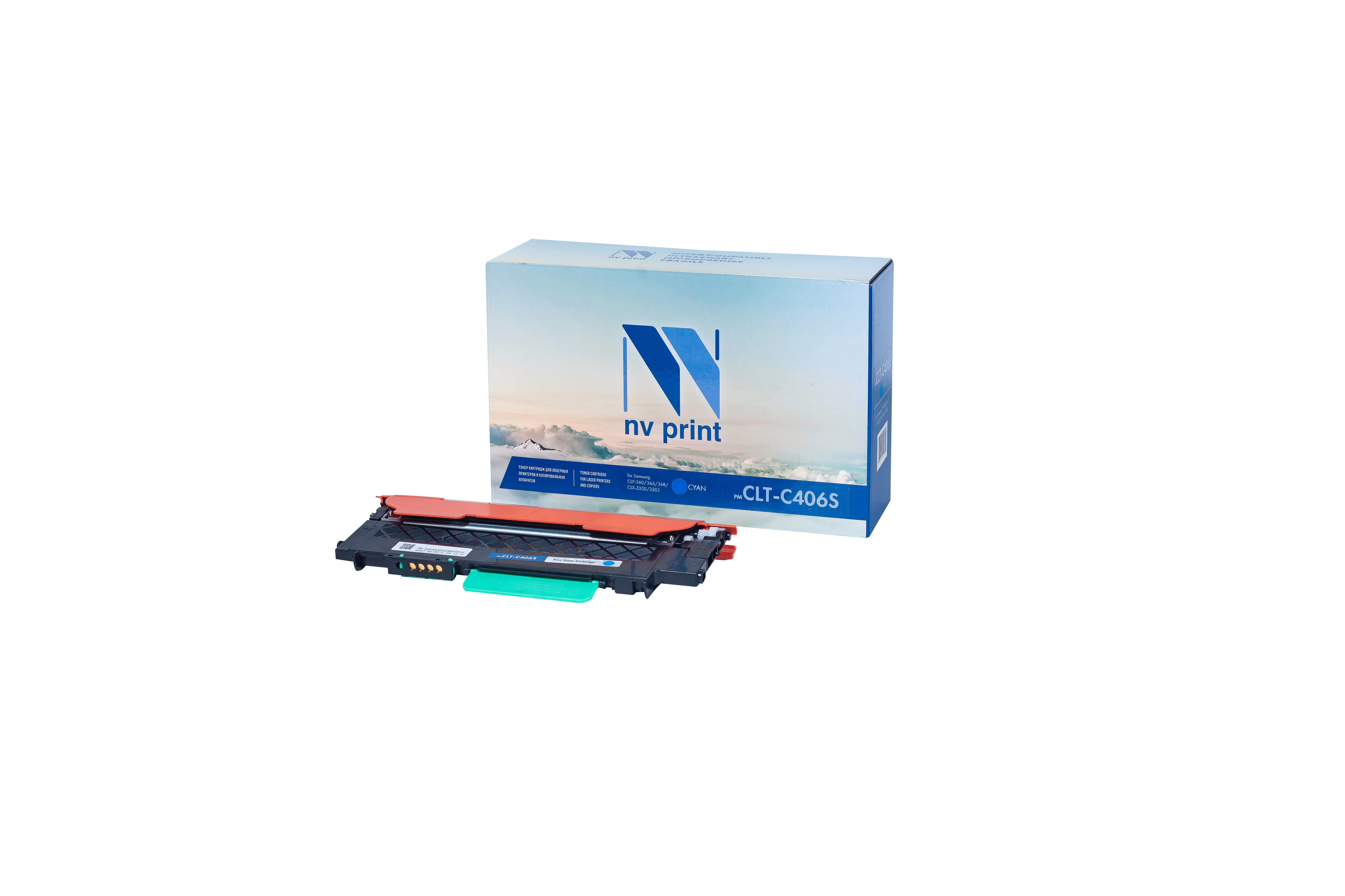 Совместимый картридж NV Print NV-CLT-C406S Cyan (NV-CLTC406SC) для Samsung CLP-360, 365, 368, CLX-3300, 3305