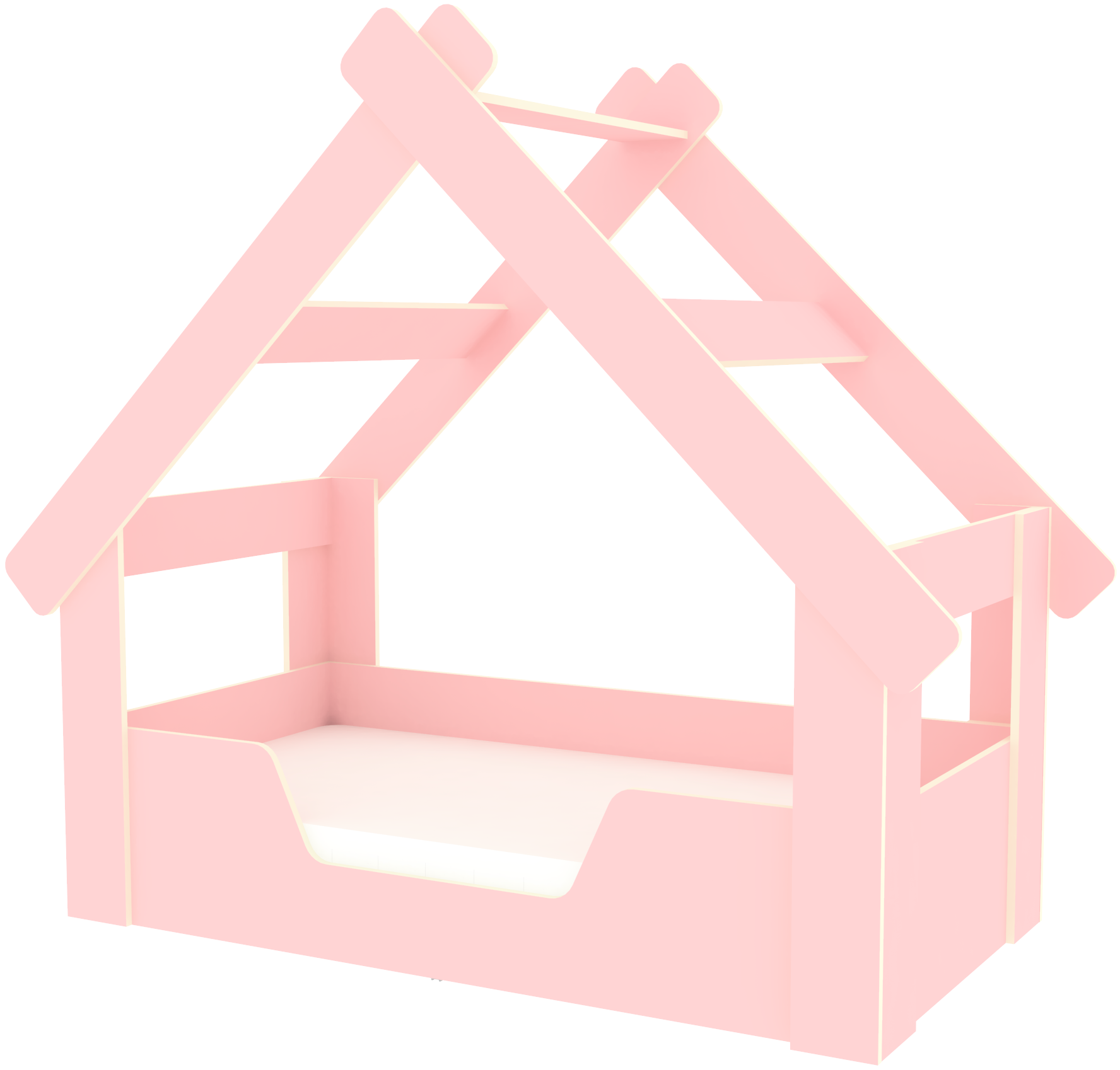 Кровать односпальная Домик Кариви 2 Розовый