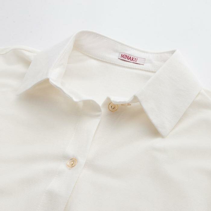 MINAKU Пижама женская (сорочка, брюки) MINAKU: Home collection цвет белый, р-р 48 - фотография № 8