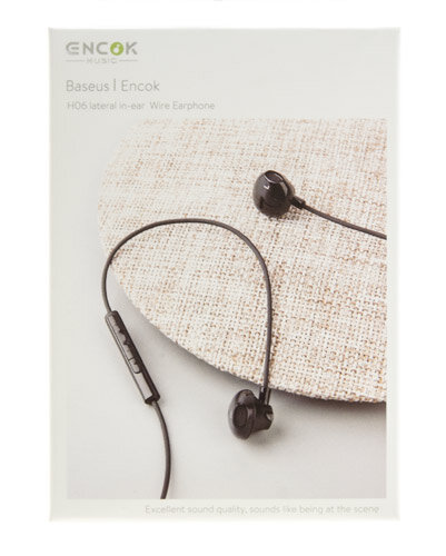 Наушники с микрофоном Baseus NGH06-01,Encok Wire Earphone H06, черные