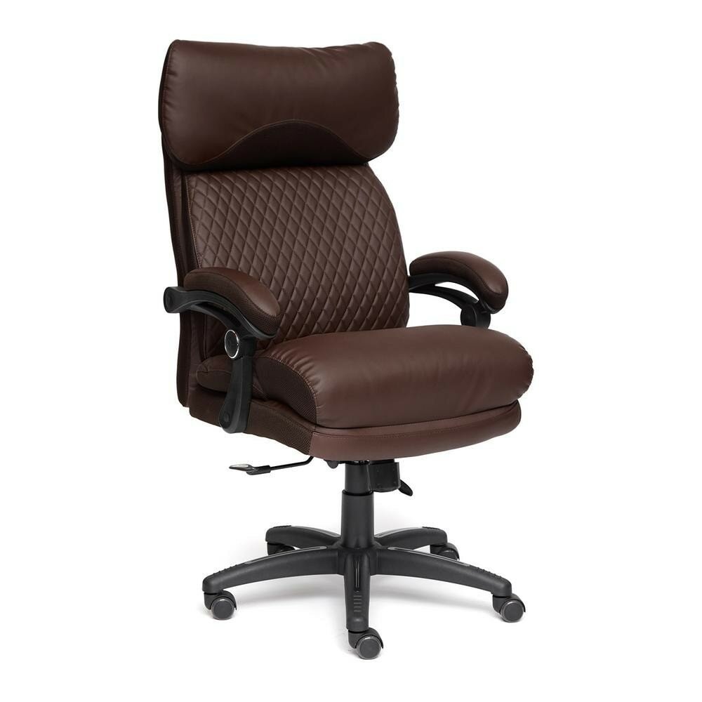Кресло компьютерное TetChair CHIEF коричневый/коричневый стеганный