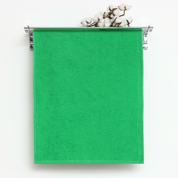 Полотенце 50х80см, цвет зелёный махра 360г/м хлопок 100% - фотография № 1