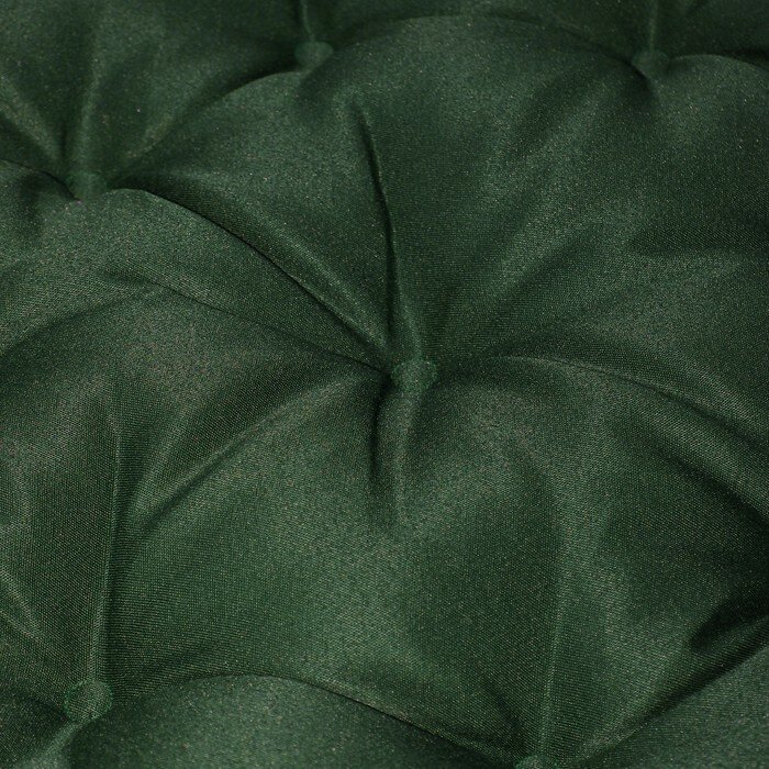 Подушка круглая на кресло непромокаемая, размер D60 см, цвет тёмно-зелёный, файберфлекс, грета 20%, полиэстер 80% - фотография № 2
