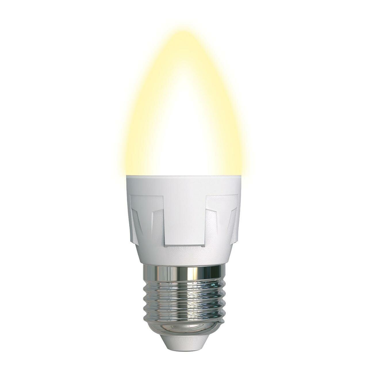 Uniel Лампа светодиодная диммируемая (UL-00004297) Uniel E27 7W 3000K матовая LED-C37 7W/3000K/E27/FR/DIM PLP01WH