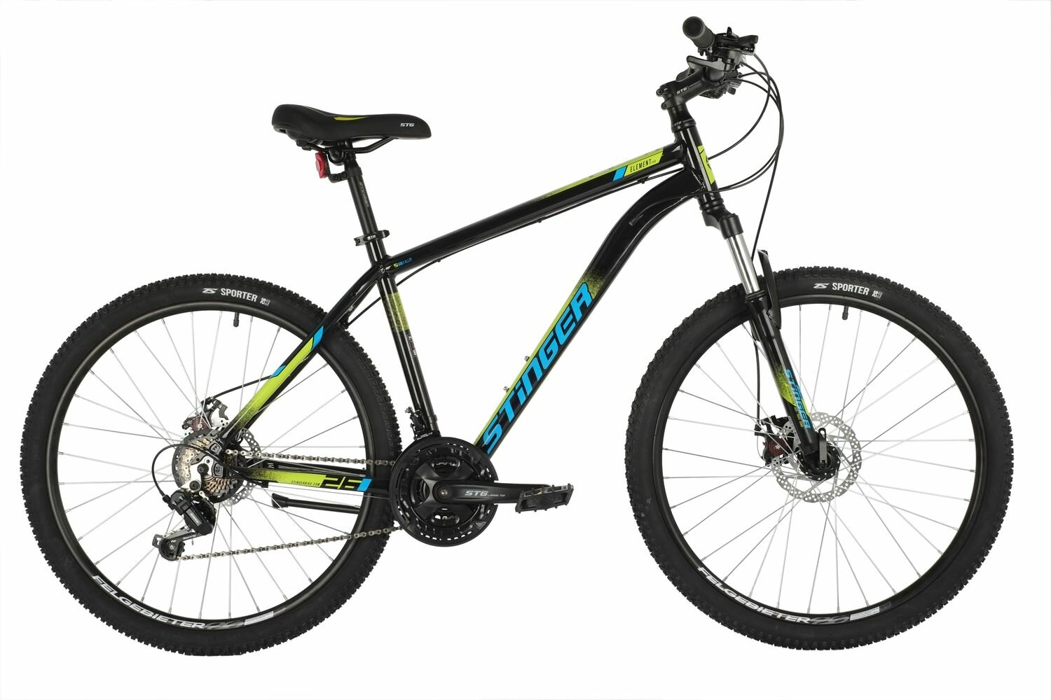 Подростковый горный (MTB) велосипед Stinger Element EVO 24 (2020) рама 14" Черный