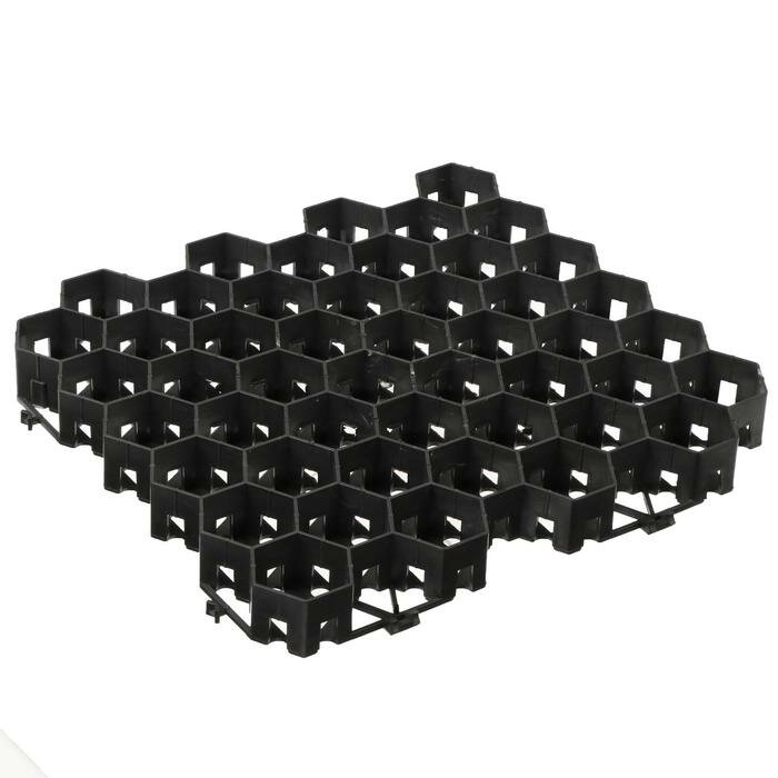 Решётка газонная, 40 × 40 × 3,5 см, чёрная - фотография № 1