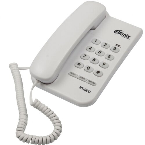 Телефон проводной Ritmix RT-320 белый телефонный аппарат