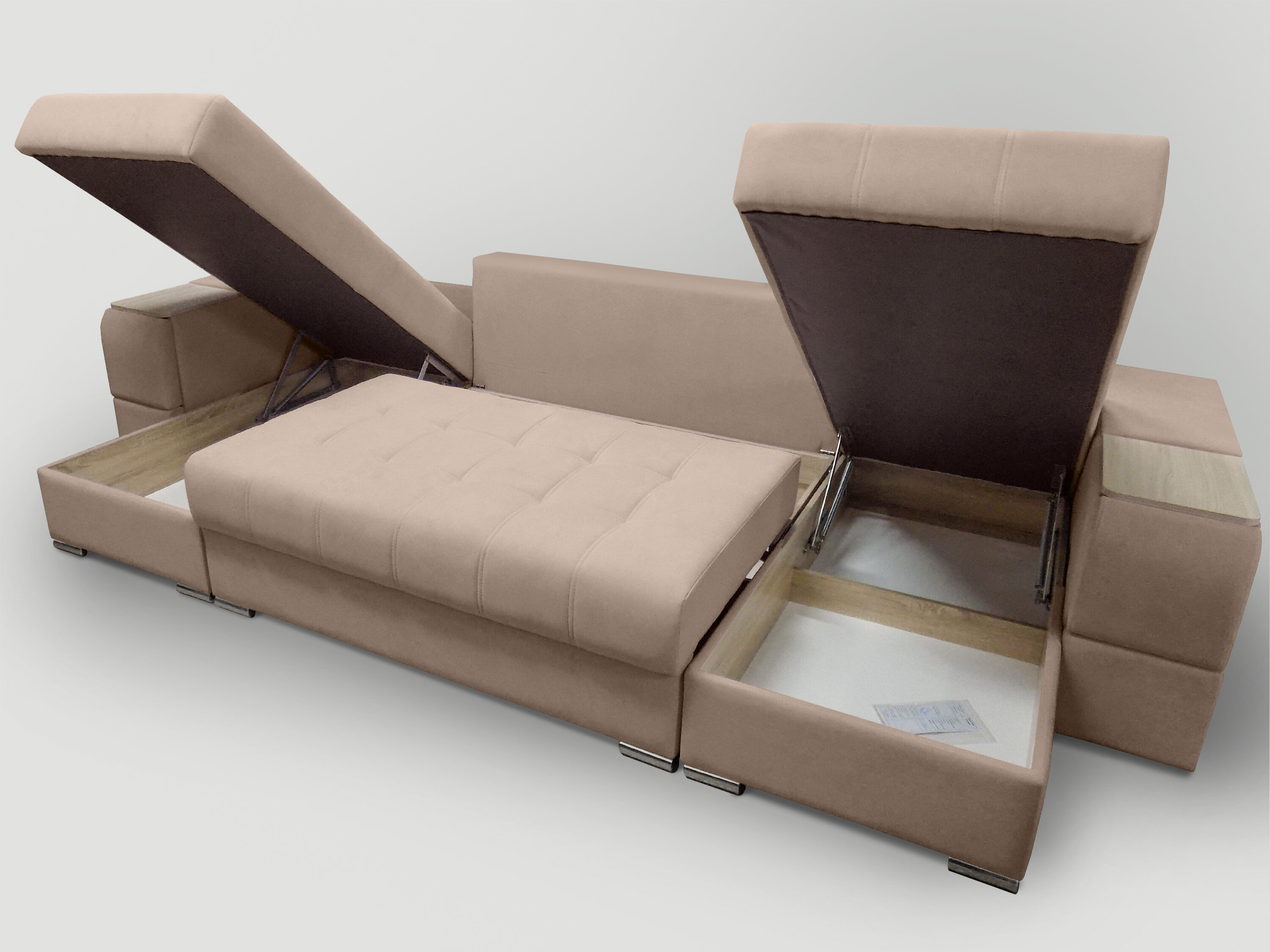 П-образный диван "Риф" Teddy 008 (накладки Сосна) - фотография № 4