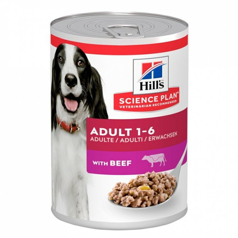 Hills (Хиллс) Science Plan Canine Adult Savoury Beef - Корм для собак с Говядиной (Банка) 370 гр