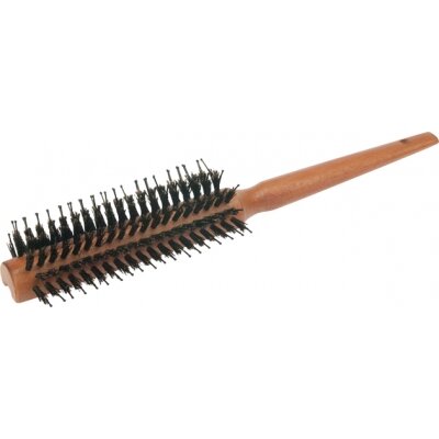 Щетка для волос деревянная натуральная щетина Dewal BRWBC308 пластиковые штифты, 7 рядов