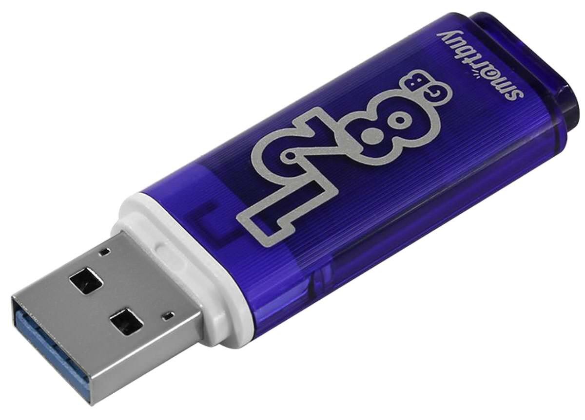 Флешка USB 3.0 SmartBuy Glossy 3.0 128GB dark blue