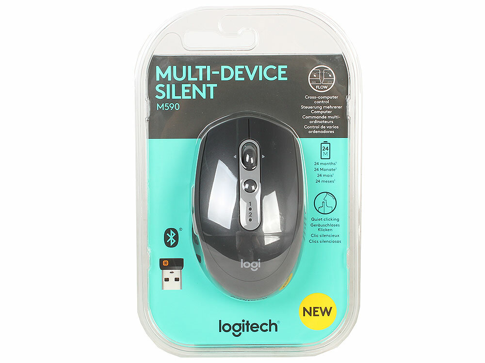 Мышь (910-005197) Logitech Wireless Mouse M590 Multi-Device SILENT Graphite