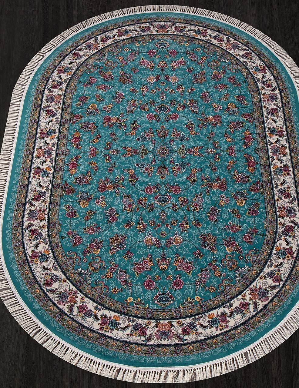 IRANOS, Иран Ковер TEHRAN 7513 BLUE Овал 0.8x1.5 м. - фотография № 4