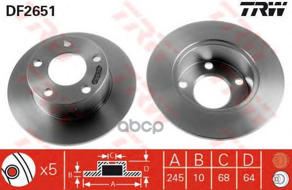 Тормозной Диск TRW арт. DF2651