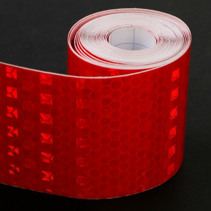 Светоотражающая лента TORSO, самоклеящаяся, красная, 5 см х 3 м - фотография № 3