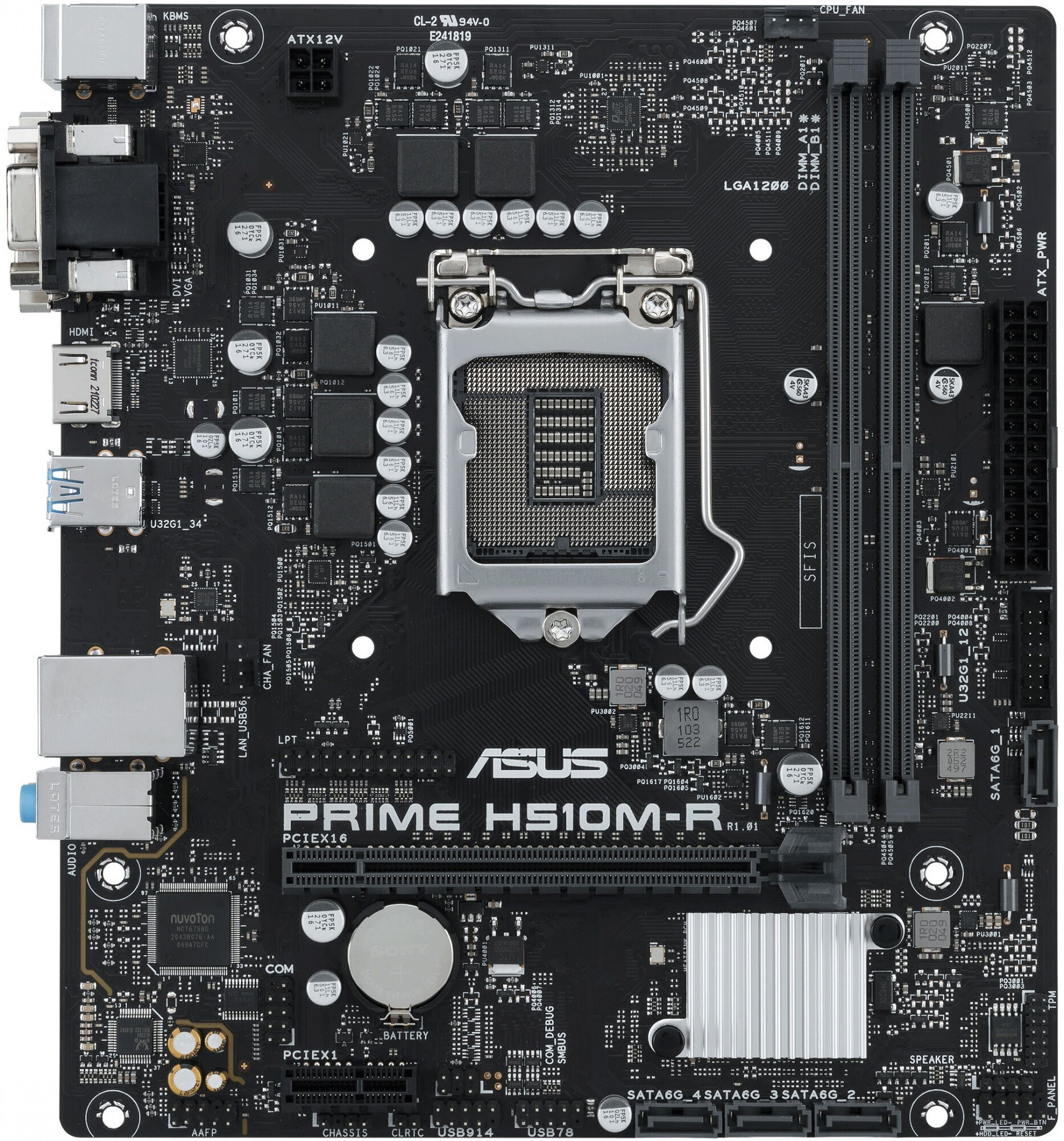 Материнская плата Soc-1200 Asus Prime H510M-R-SI 2хDDR4, mATX