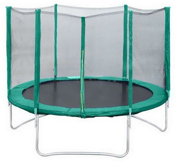 Батут с защитной сеткой КМС Trampoline 6 1,8 м Черный/зелёный