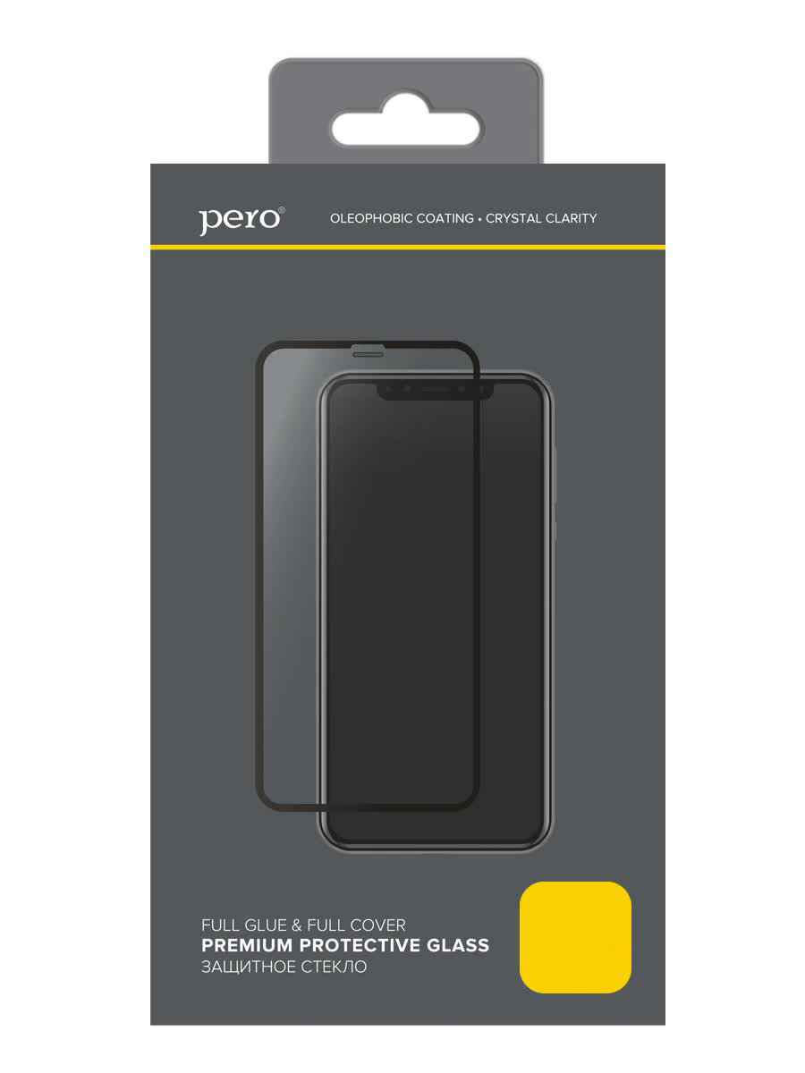 Защитное стекло PERO Full Glue для Realme C21, черное - фото №1