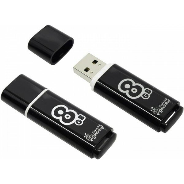 Флеш Диск Smartbuy USB Drive 8Gb Glossy series Black SB8GBGS-K