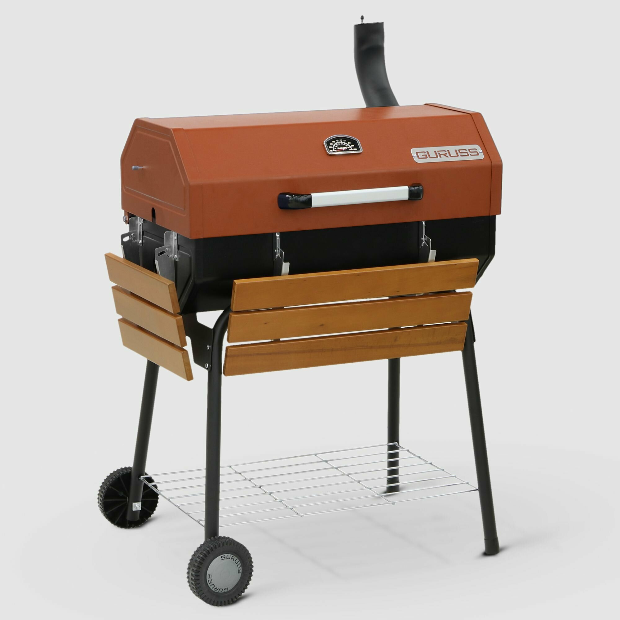 Гриль барбекю угольный Guruss BBQ cg-075 красный, гриль угольный - фотография № 1