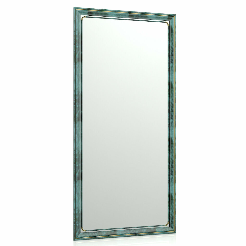 Зеркало 118Б малахит, ШхВ 65х130 см., зеркала для офиса, прихожих и ванных комнат, горизонтальное или вертикальное крепление - фотография № 1