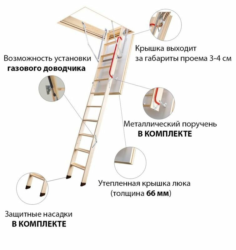 Чердачная лестница Fakro LTK Thermo 700*1200*2800 (70*120 см) - фотография № 1